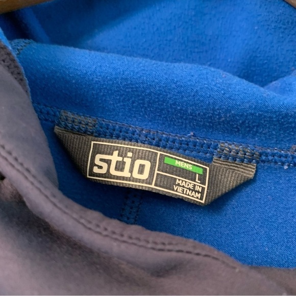 STIO Fremont Stretch Fleece Hoodie Blue Navy Hooded Lined Soft 200040 Large - Picture 7 of 10